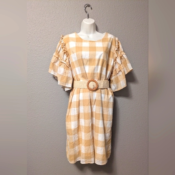 Who What Wear Dresses & Skirts - Who What Wear Checkered Shift Dress with Belt Sz. XXL